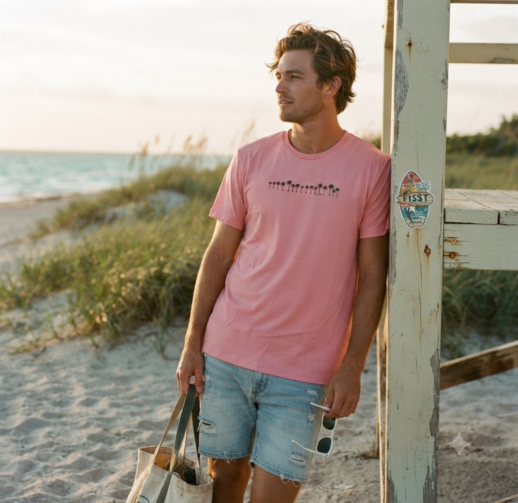 T.shirt rosa coqueiros