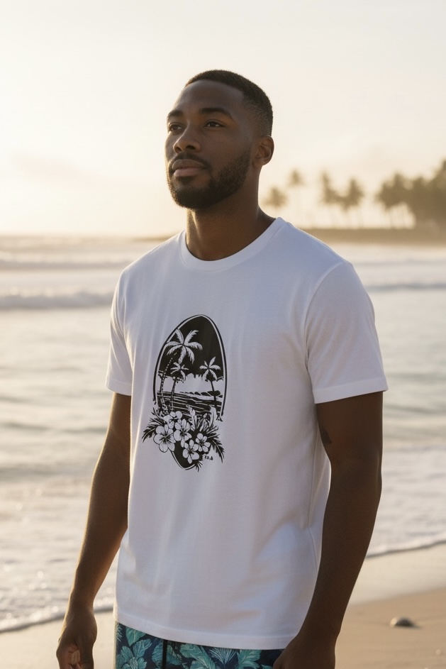T.shirt branca Hawai