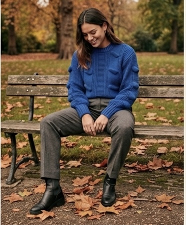 Blusa Tricot feminina azul royal