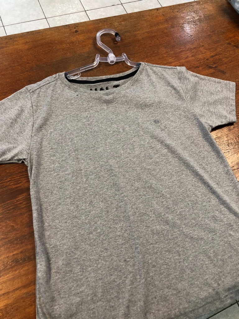 Blusa mescla claro gola redonda malha