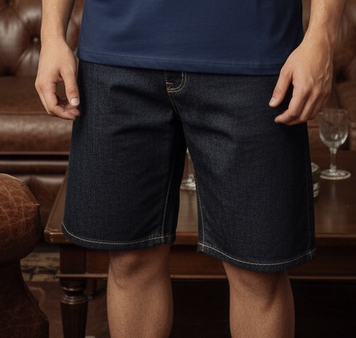 Bermuda jeans escura
