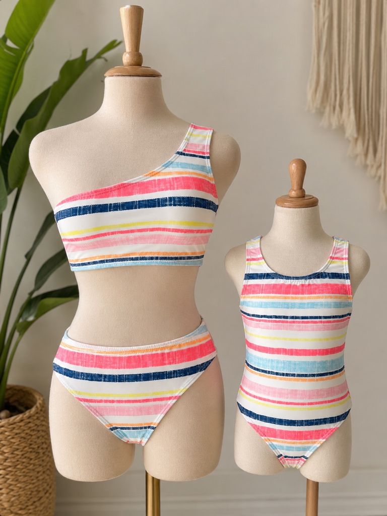 Traje de baño rayas multicolor