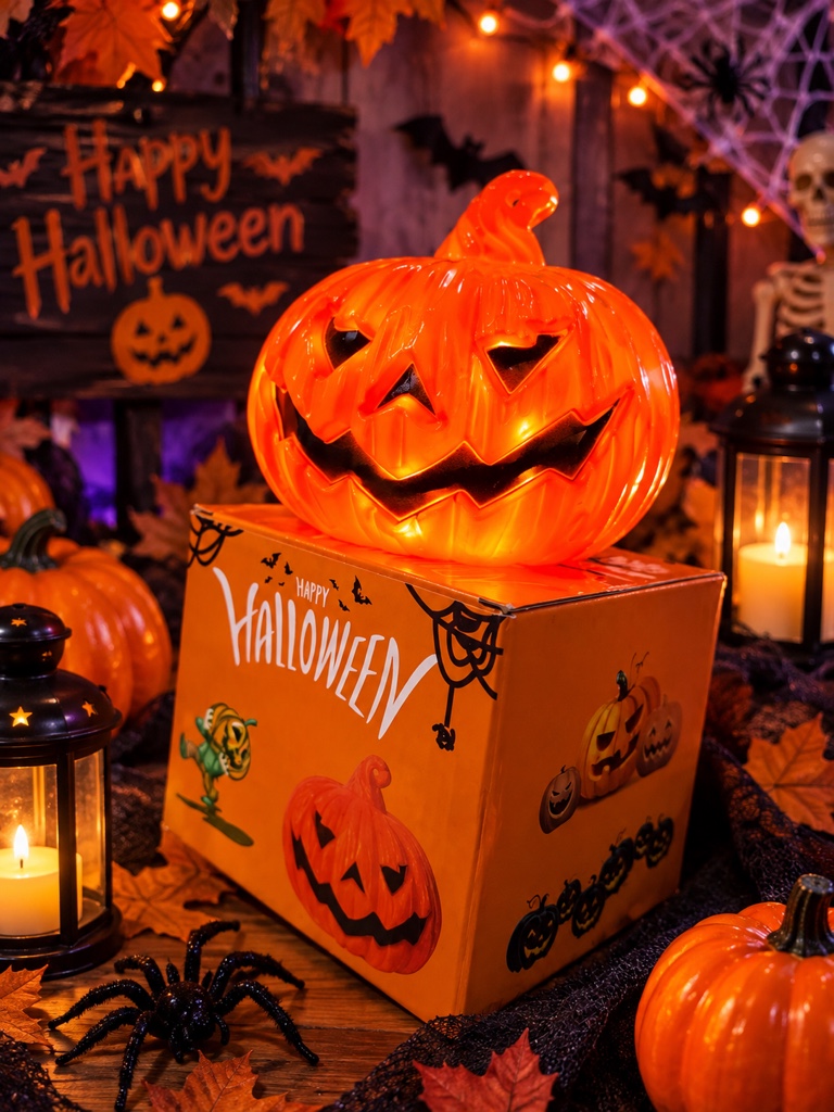 Calabaza Halloween LED naranja