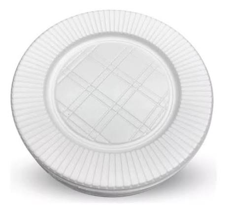 Plato descartable blanco