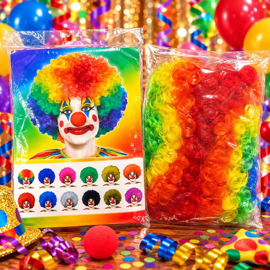 Peluca payaso multicolor