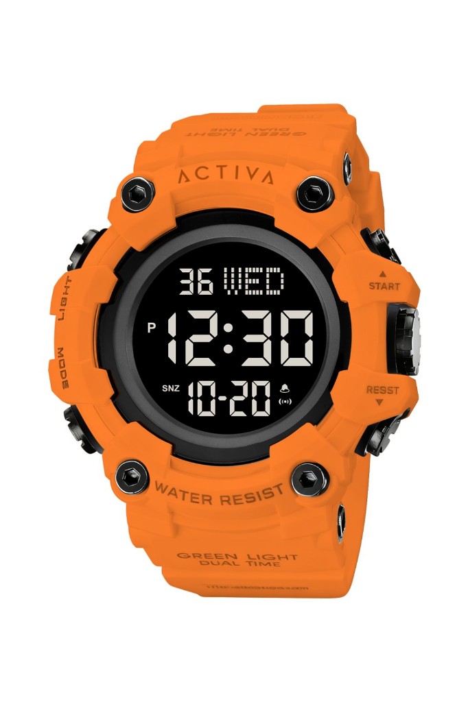 Activa reloj naranja digital