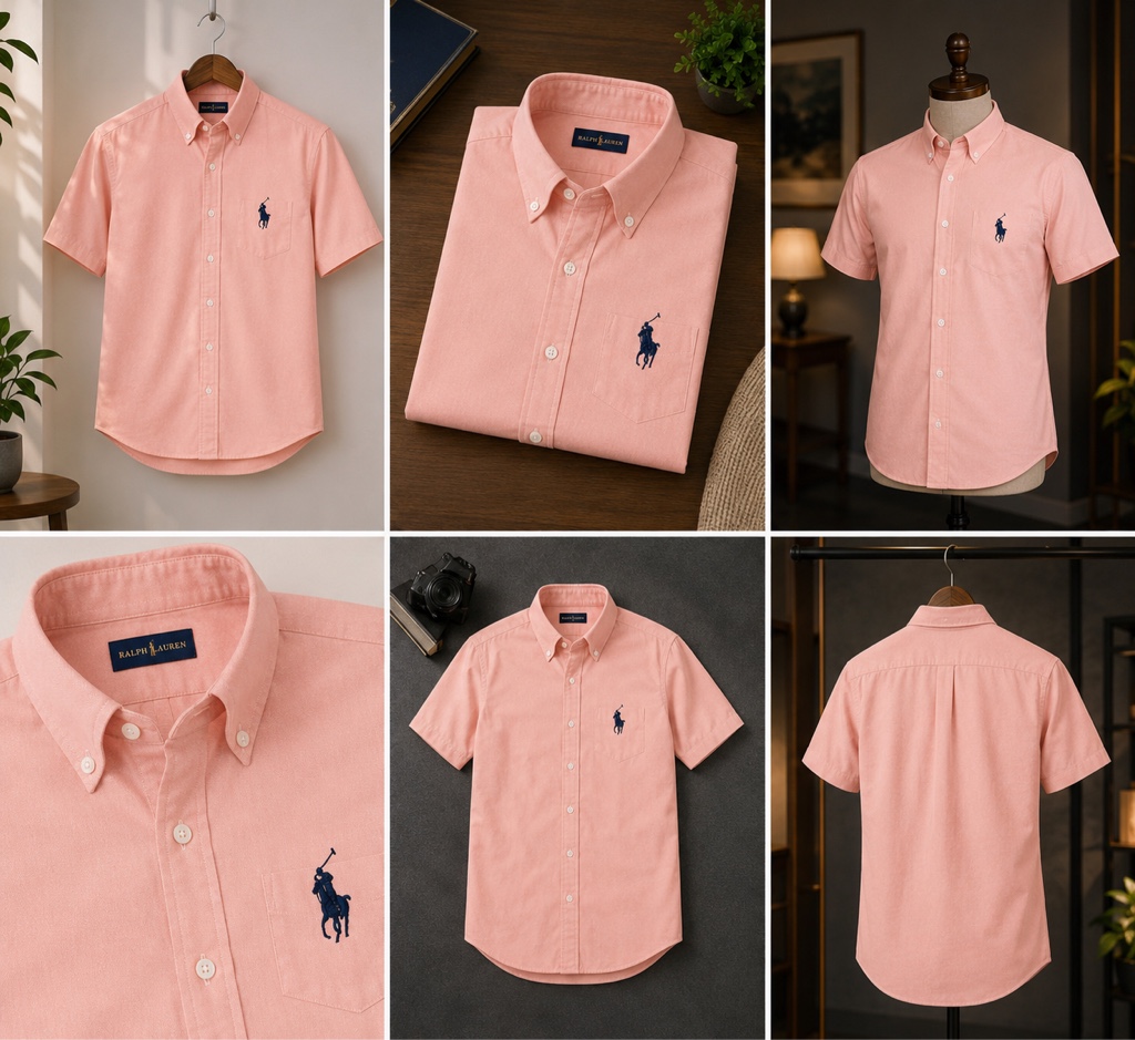Camisa Ralph Lauren Oxford Manga Corta – Rosa