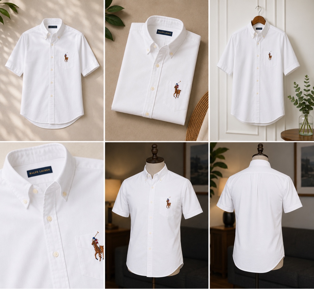 Camisa Ralph Lauren Oxford Manga Corta – Blanca