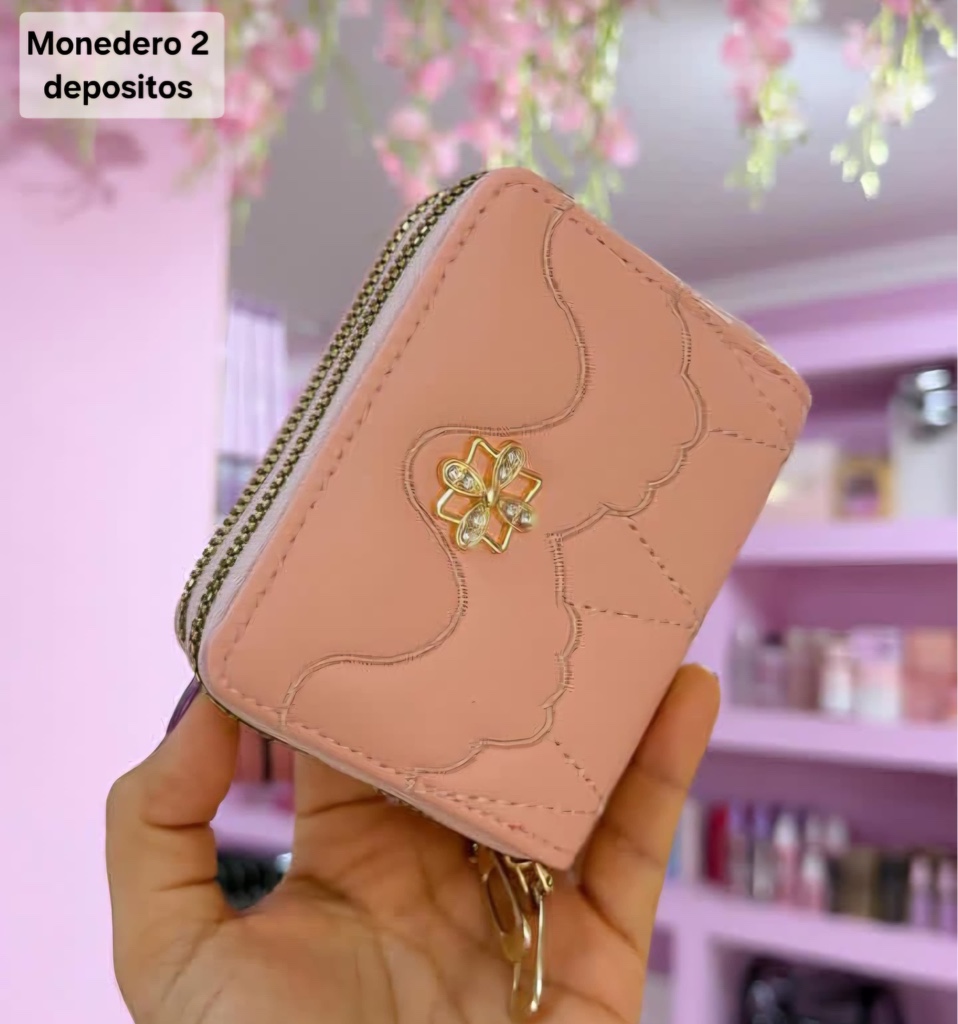 Monedero Doble Cierre Floral