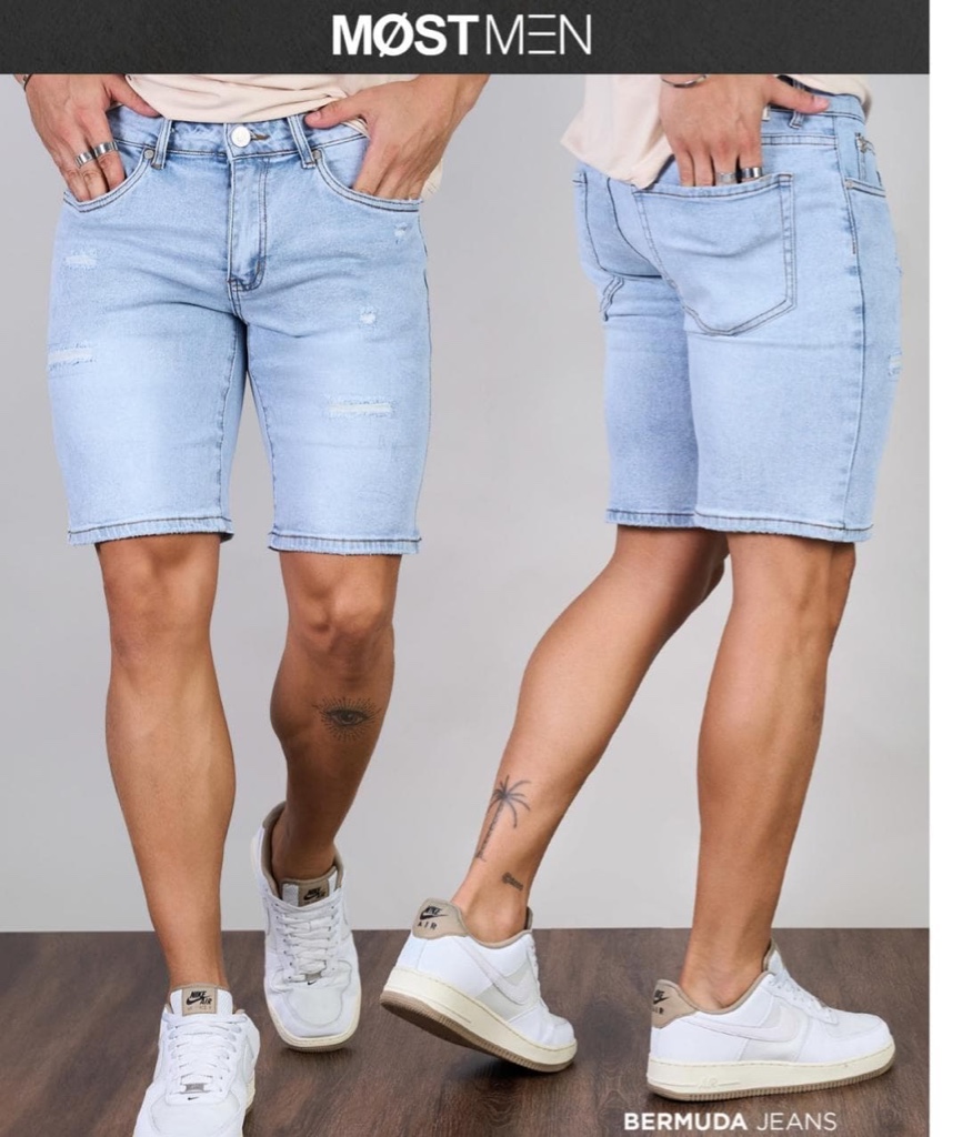 Bermuda Jeans para Caballero – Azul Claro