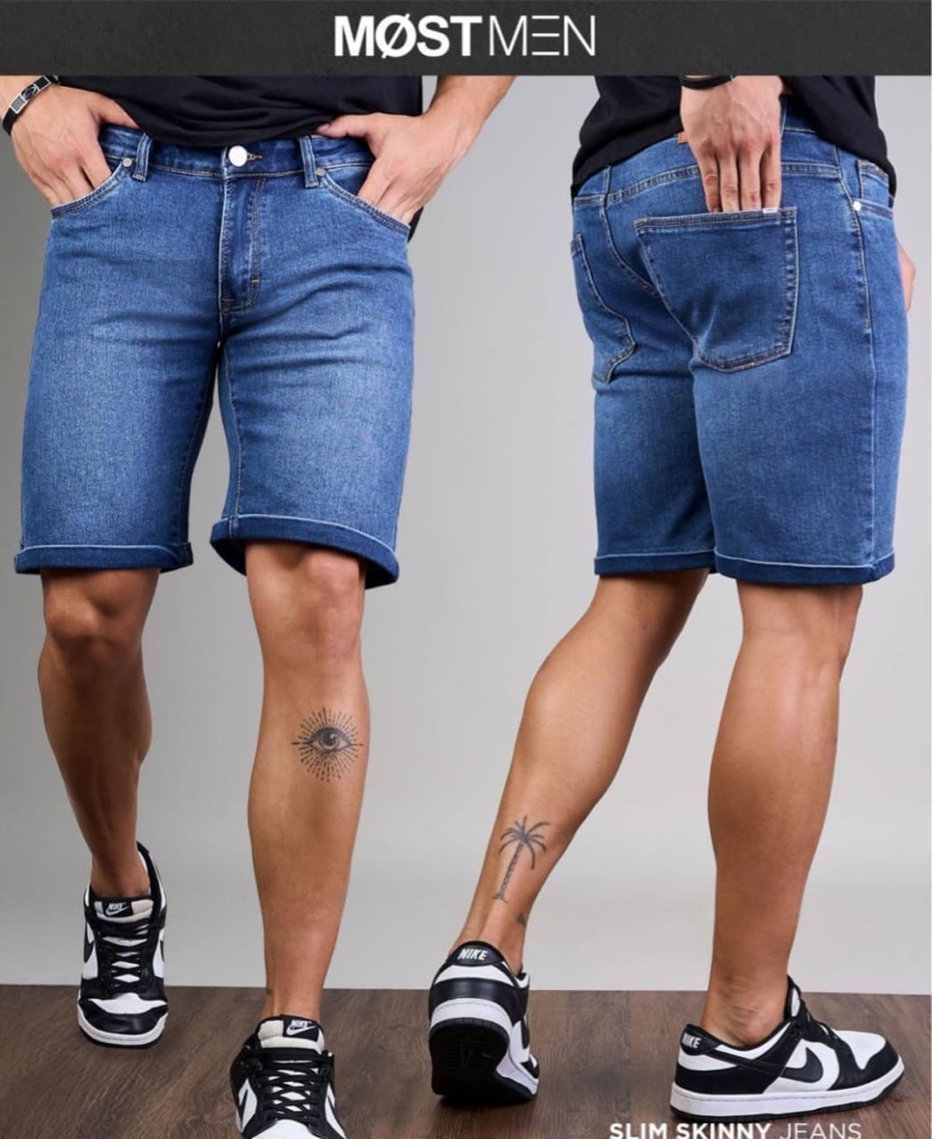 Bermuda Jeans Slim Skinny para Caballero