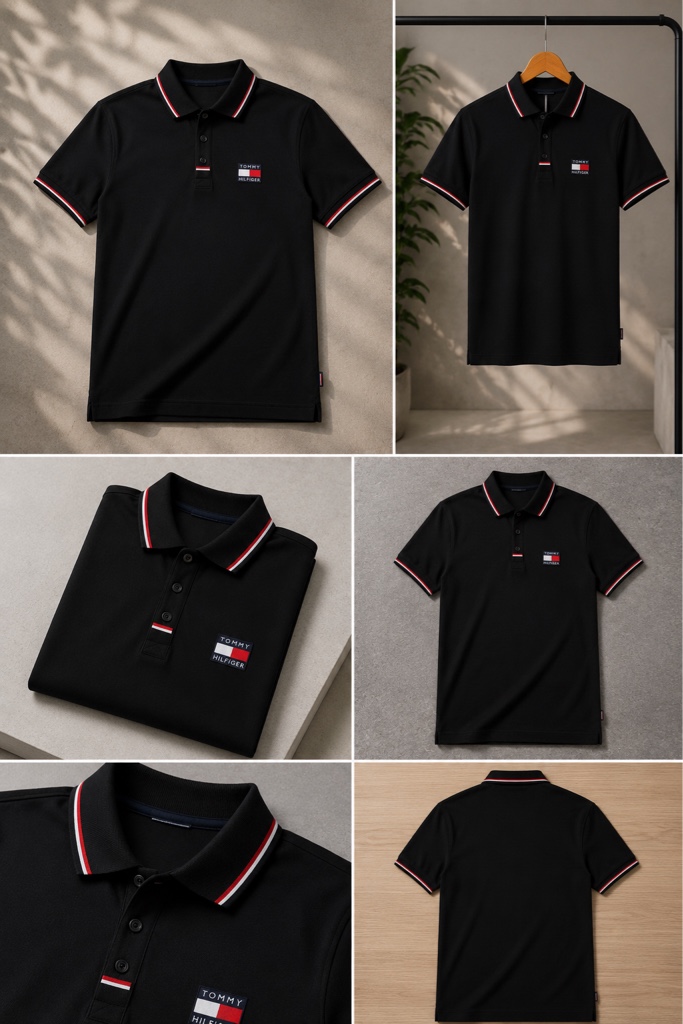Camisas Polo Tommy Hilfinger para caballero Negra