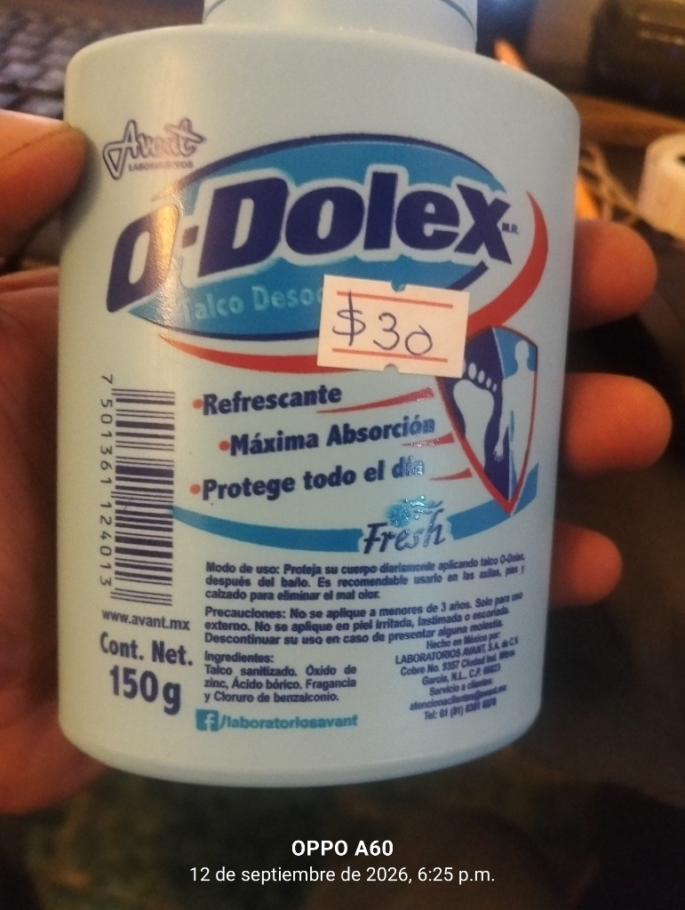 Dolex talco desodorante fresh 150g