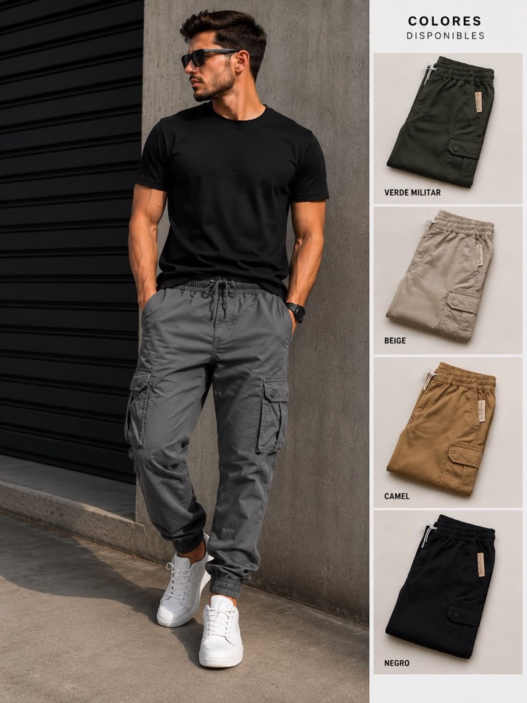 Jeans jogger gabardina