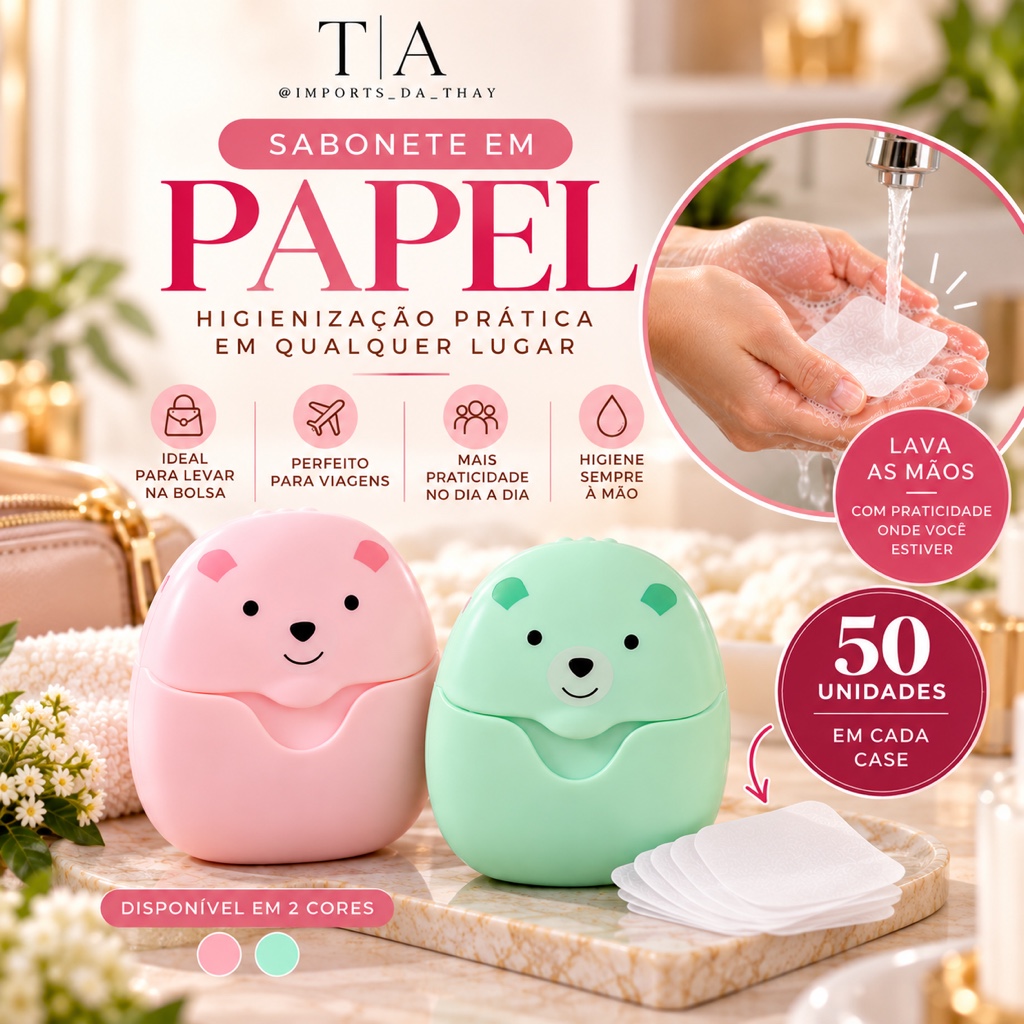 Sabonete em papel 50 unidades