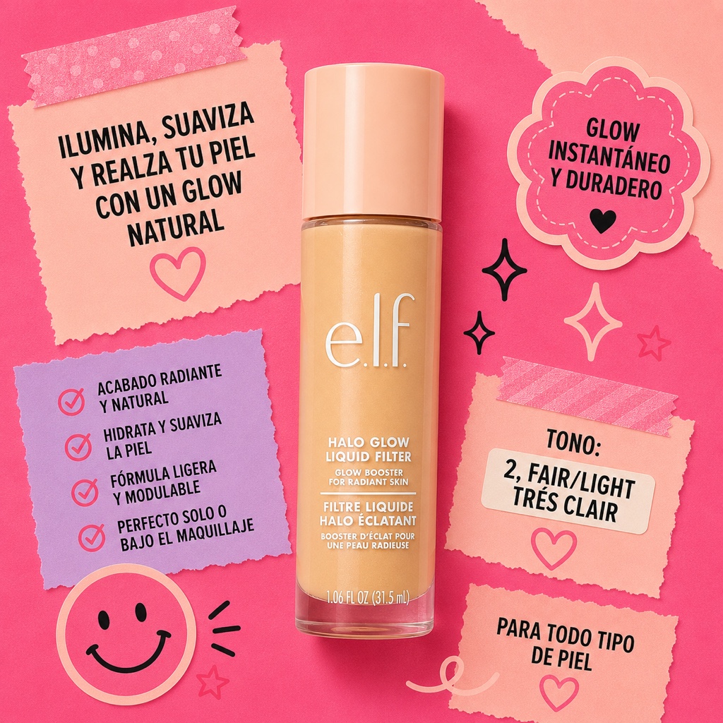 e.l.f. Halo Glow Liquid Filter 2 Fair/ Light