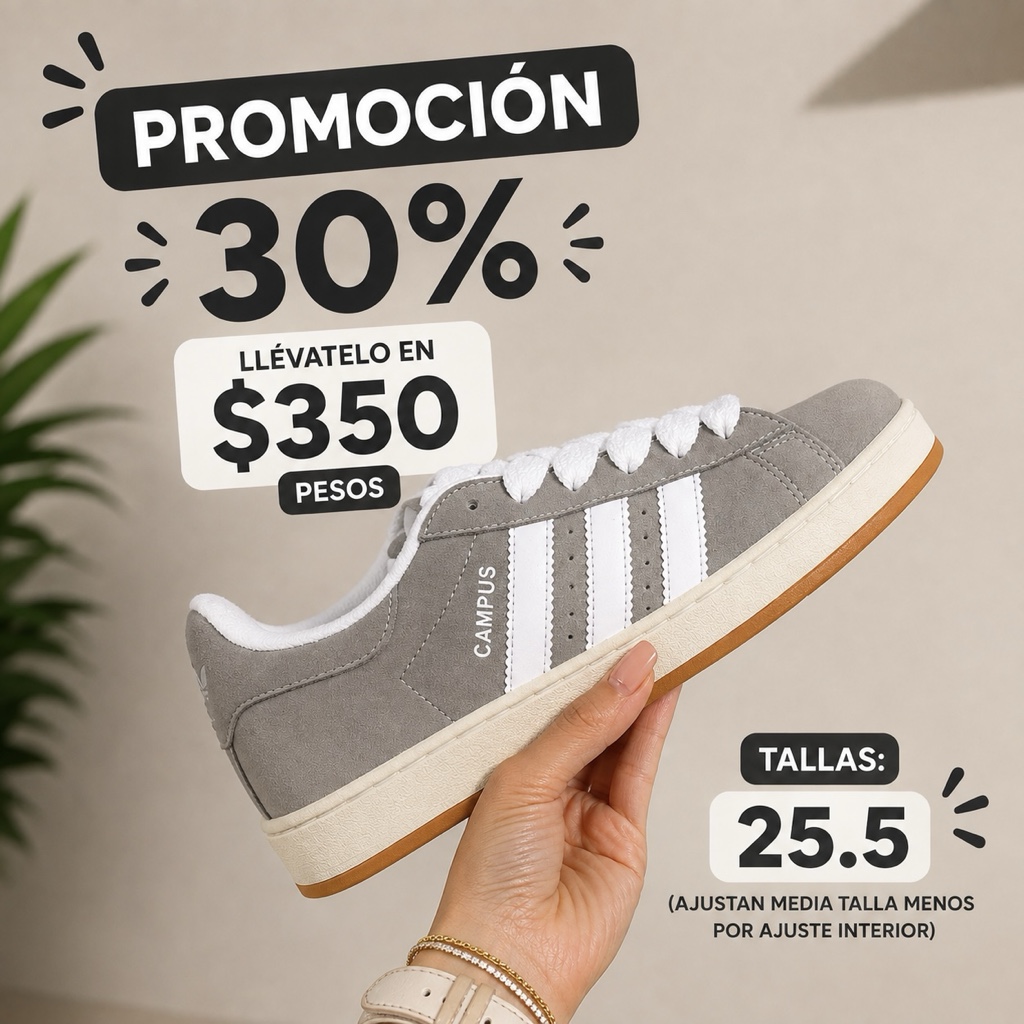 Adidas Campus Tipo Gamuza Gris