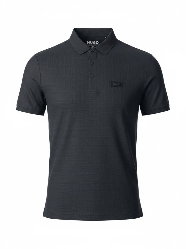 Polo Negra Tipo seda Hugo