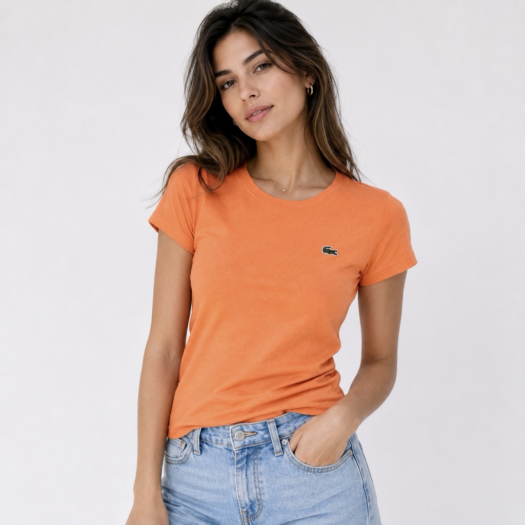 Playera Dama Naranja Lacoste