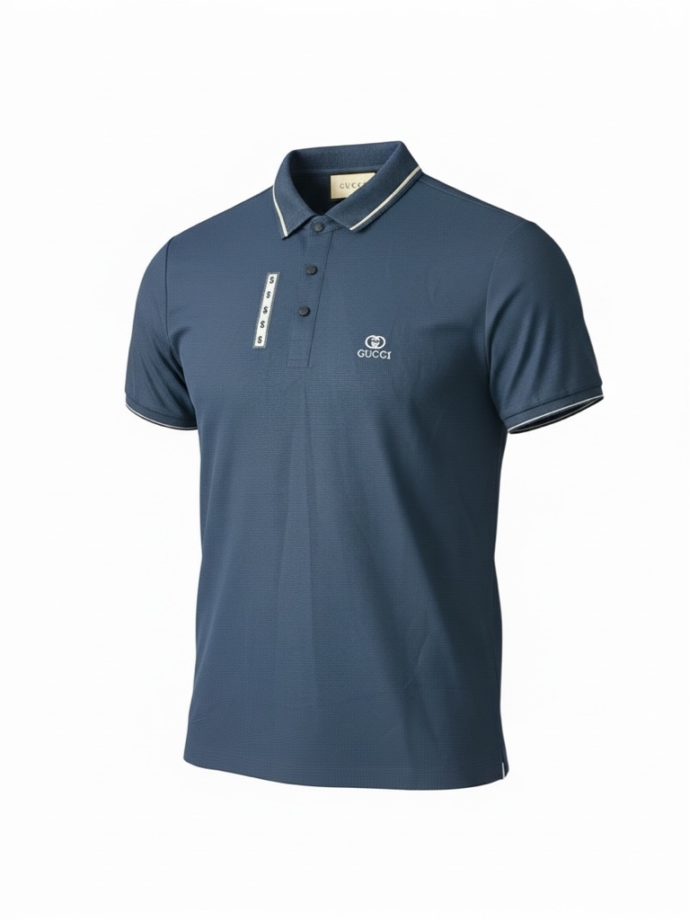 Polo Azul Tipo seda Gucci
