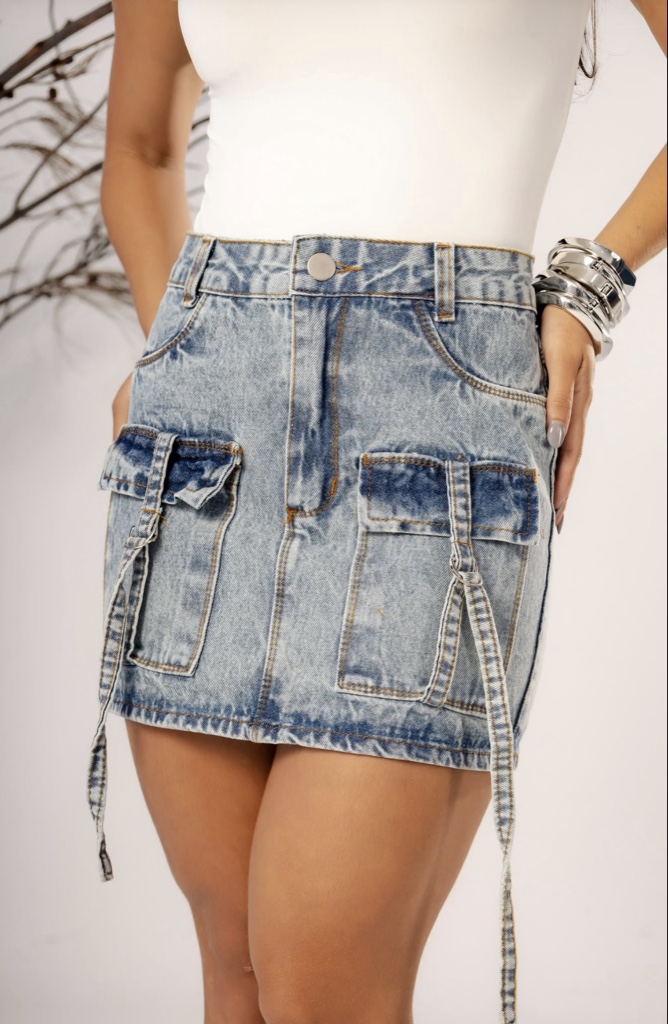 Saia jeans cargo