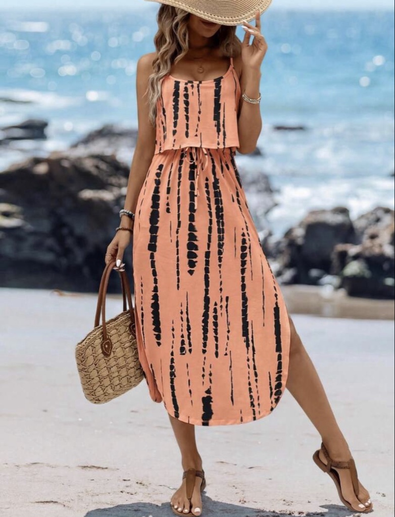 Vestido coral estampado