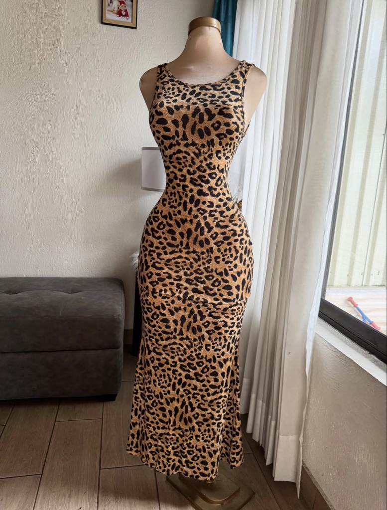 Vestido leopard print
