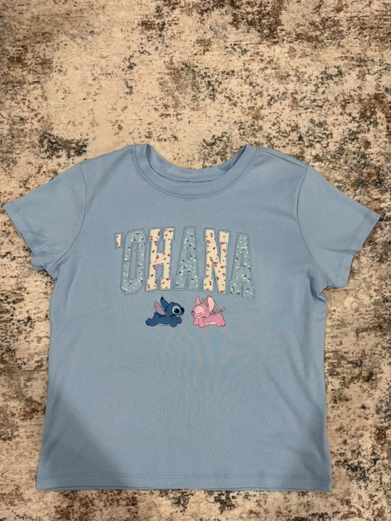 Camiseta Infantil Disney “Ohana” – Stitch & Angel
