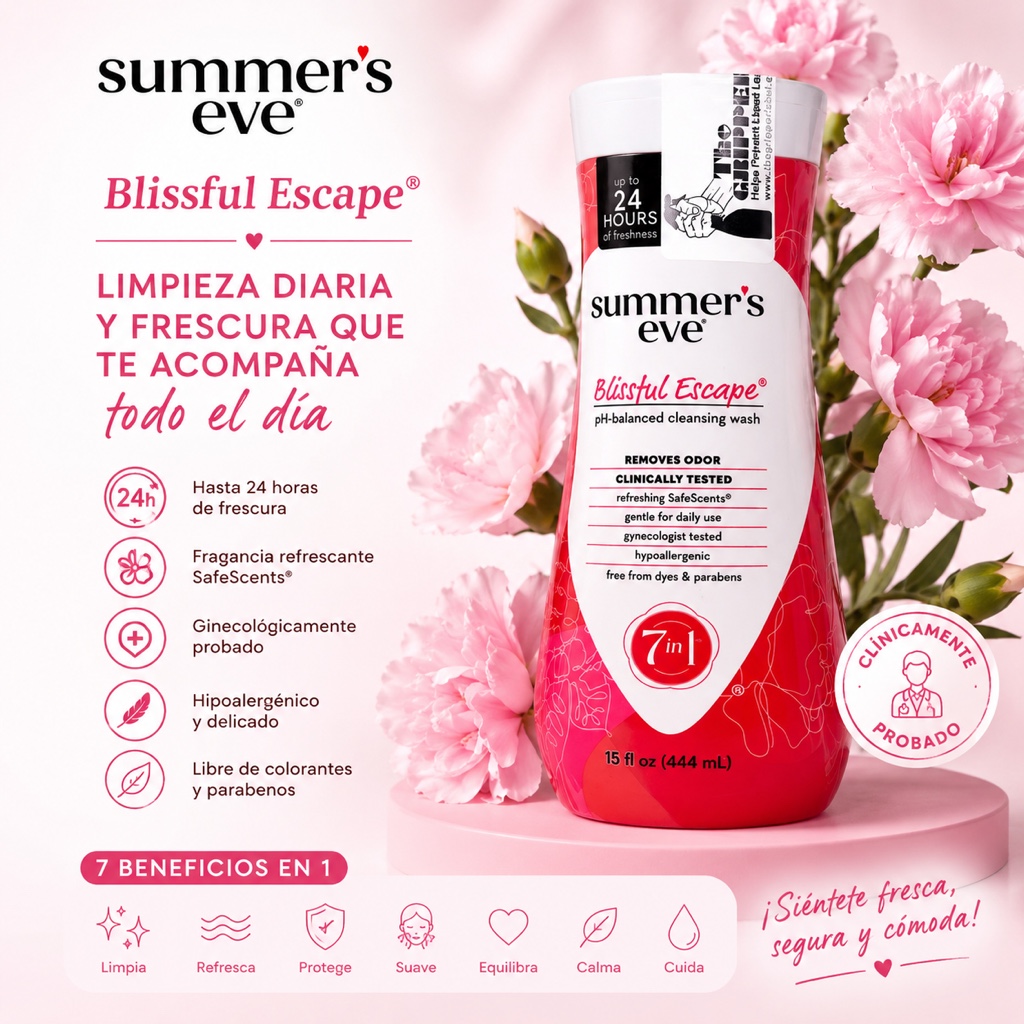 🌸 Summer’s Eve Blissful Escape – Jabón Íntimo Femenino 15 fl oz (444 ml)