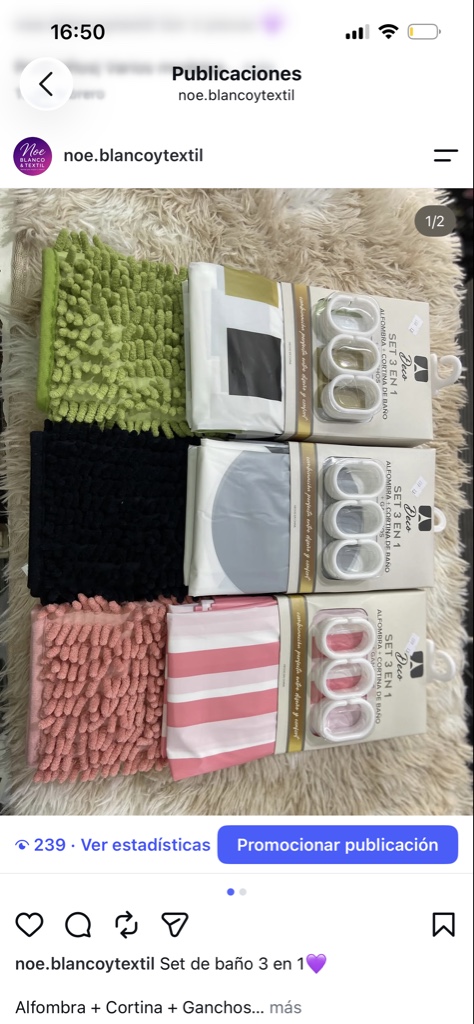 SET BAÑO CORTINA + ALFOMBRA SAGHY “PARIS”