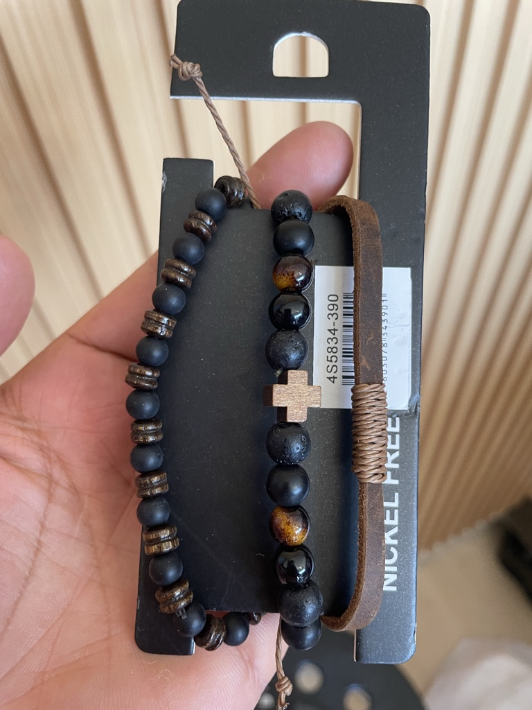Set 3 pulseras caballero