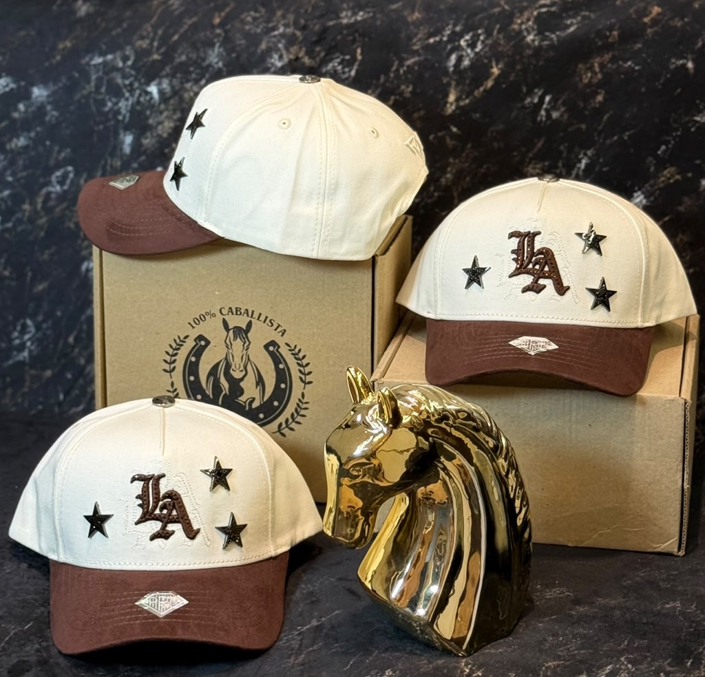Gorra Blanco y cafe LA