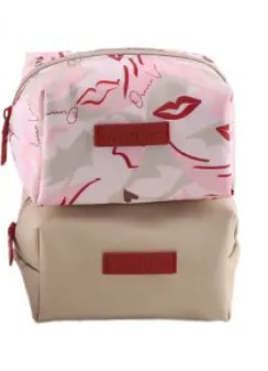 Neceser rosa y beige