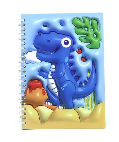 Cuaderno dinosaurio azul