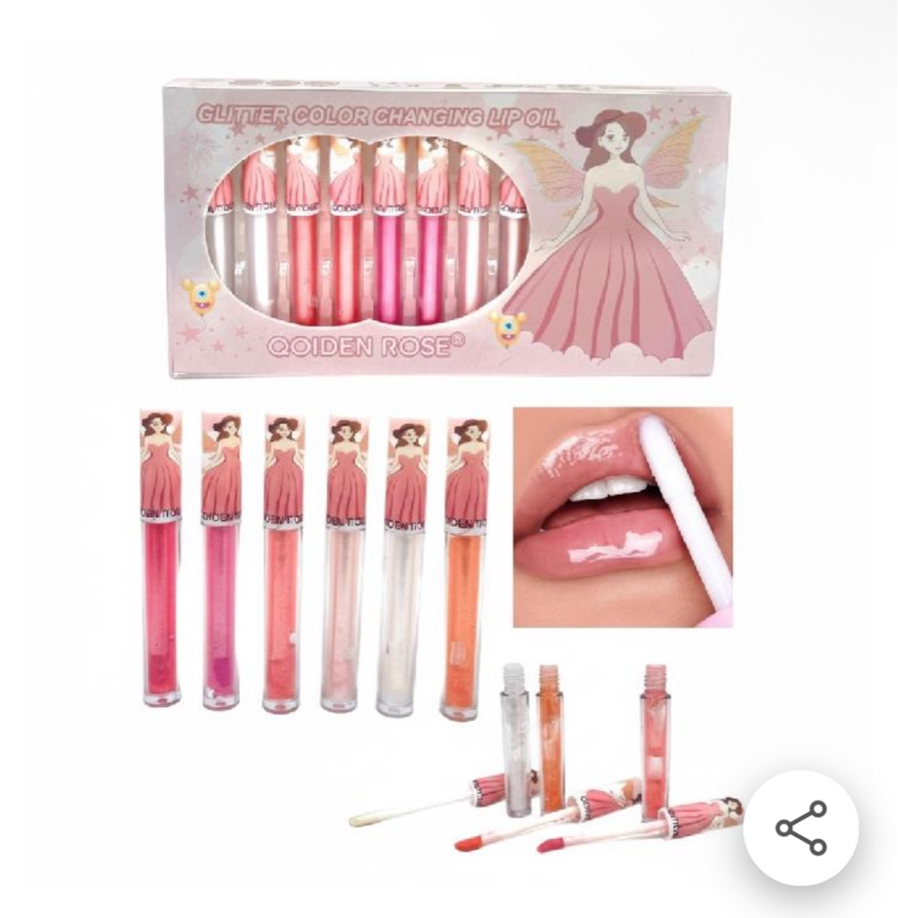 QOIDEN ROSE glitter lip oil