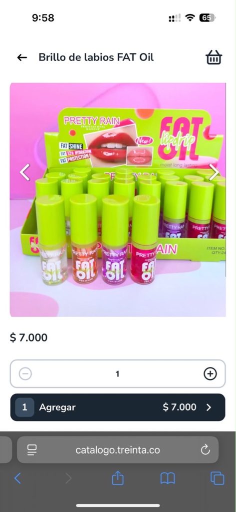 Pretty Rain brillo de labios FAT Oil