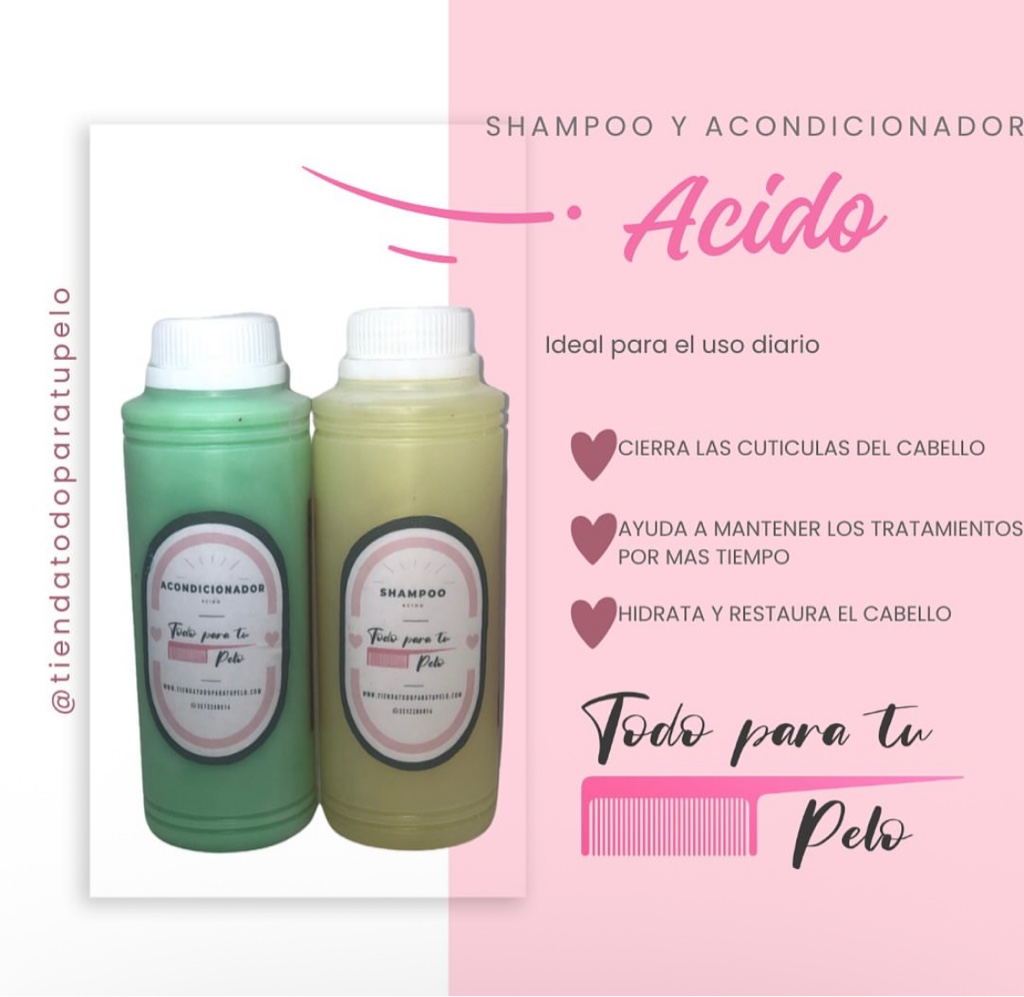 Shampoo / acondicionador ácido