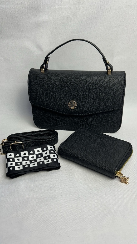 Bolsa com alça e mini carteira (safira sol)