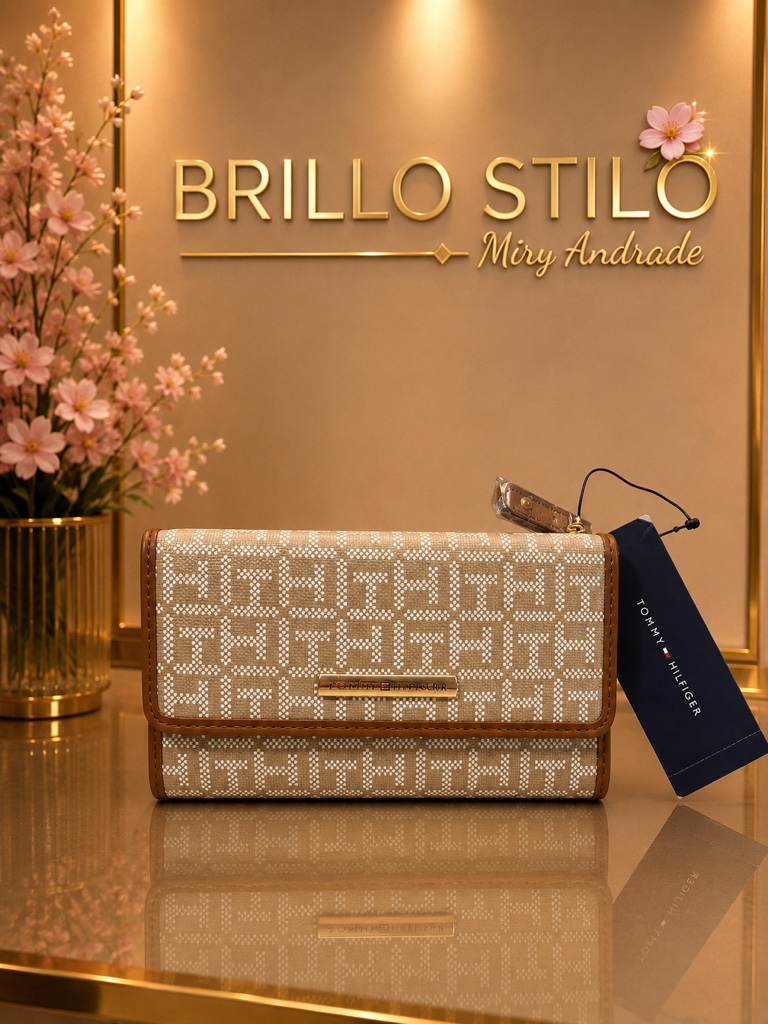 Tommy Hilfiger Monogram Flap Wallet – Colección Clásica (2 Colores)