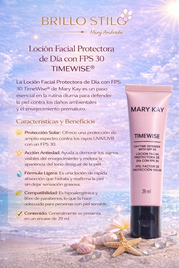 🌸✨ TimeWise® Loción Facial Protectora de Día con FPS 30 ✨🌸