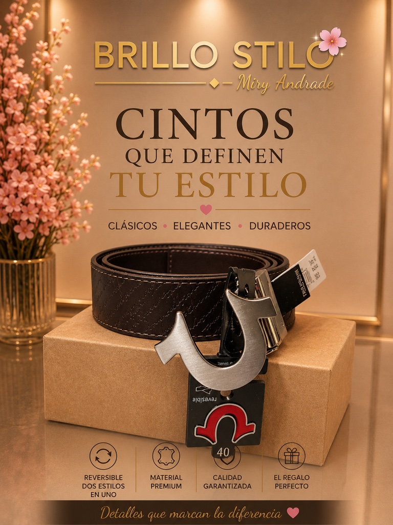 ✨ Cinturón Reversible True Religion Premium para Caballero