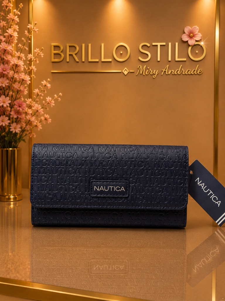 Nautica Embossed Logo Wallet Azul Marino