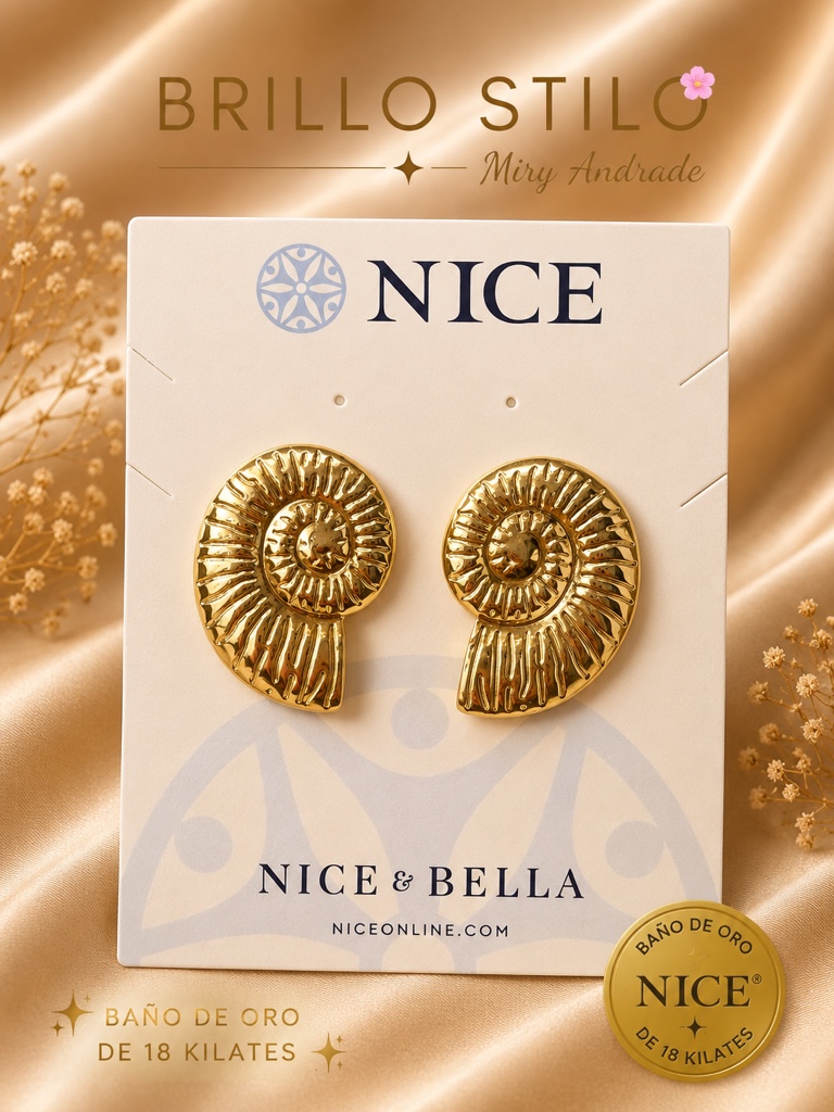 ✨ Aretes Espiral Dorada Nice ✨