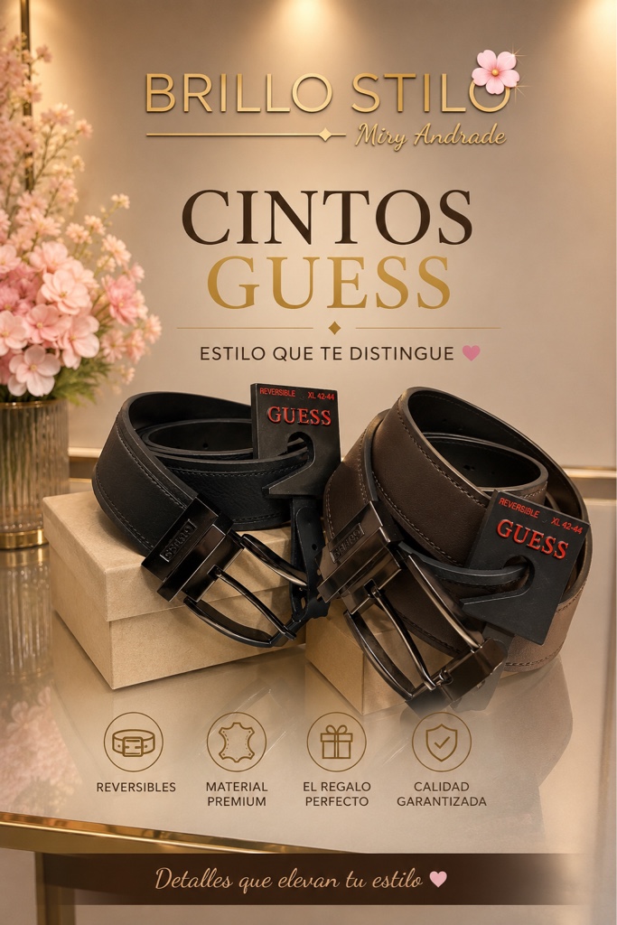 ✨ Cinturón Reversible GUESS Premium para Caballero