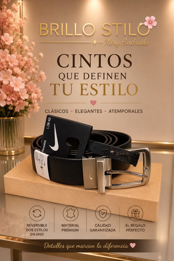 ✨ Cinturón Reversible Nike Premium para Caballero
