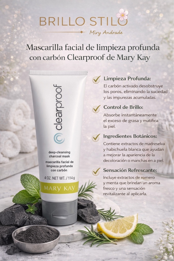 Mascarilla Facial de Limpieza Profunda con Carbón Clearproof® Mary Kay