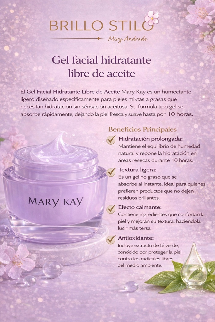 Gel Facial Hidratante Libre de Aceite Mary Kay