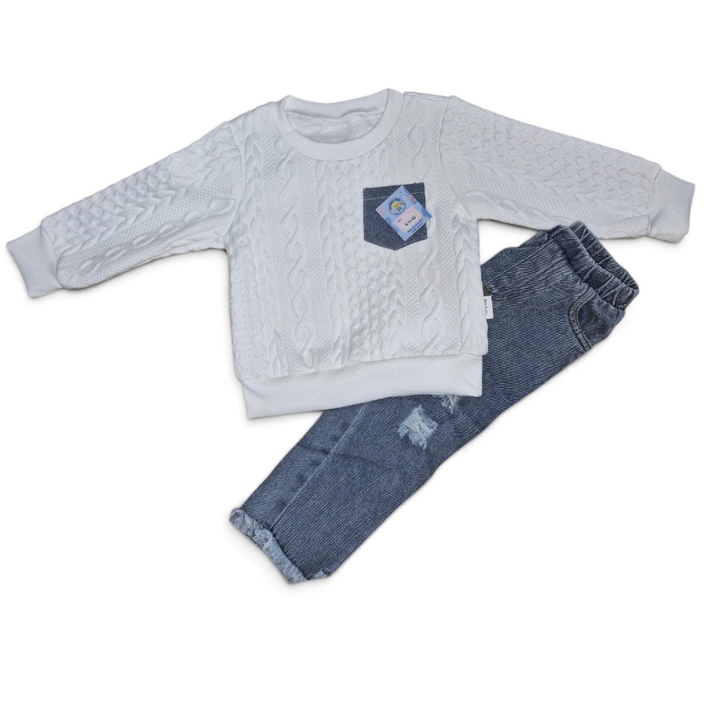 Conjunto de Buso Blanco y Jean
