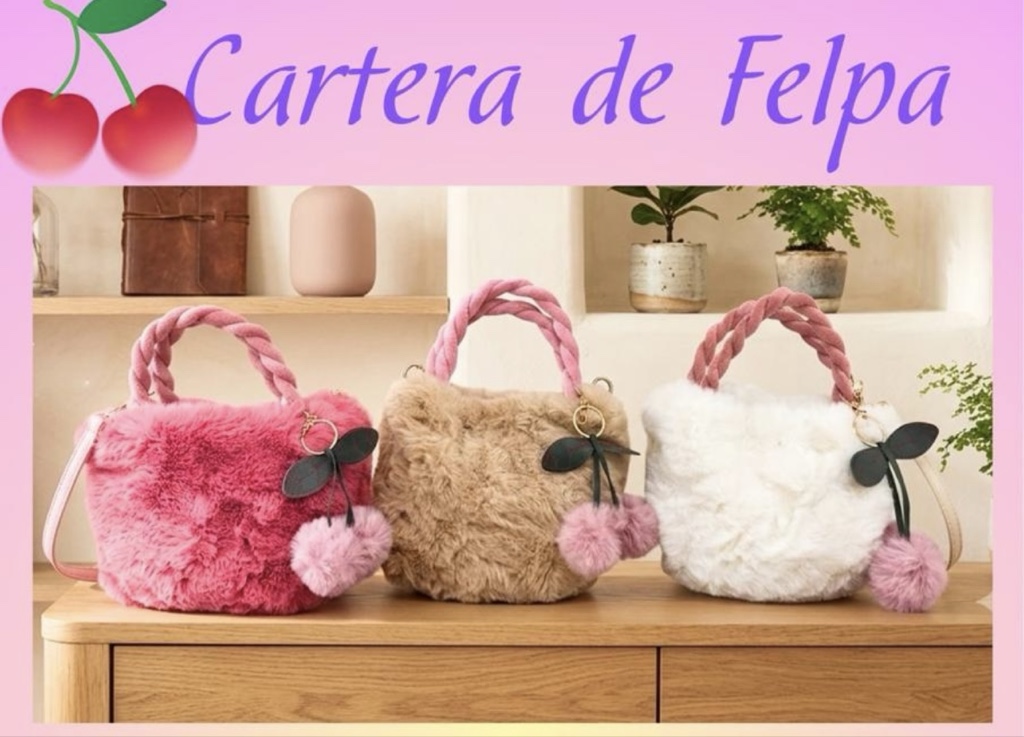 Cartera de felpa rosa