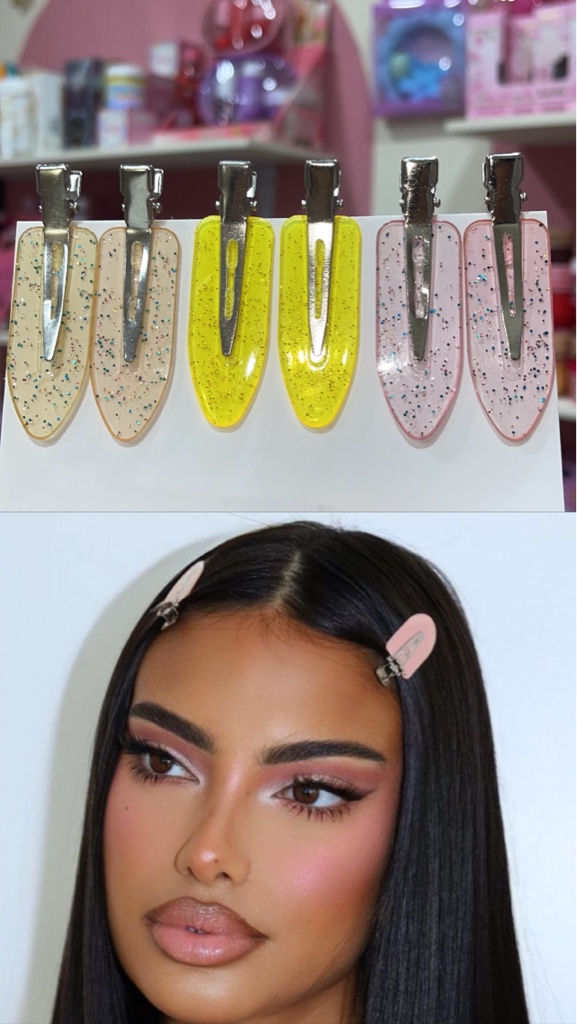 clip glitter para cabello